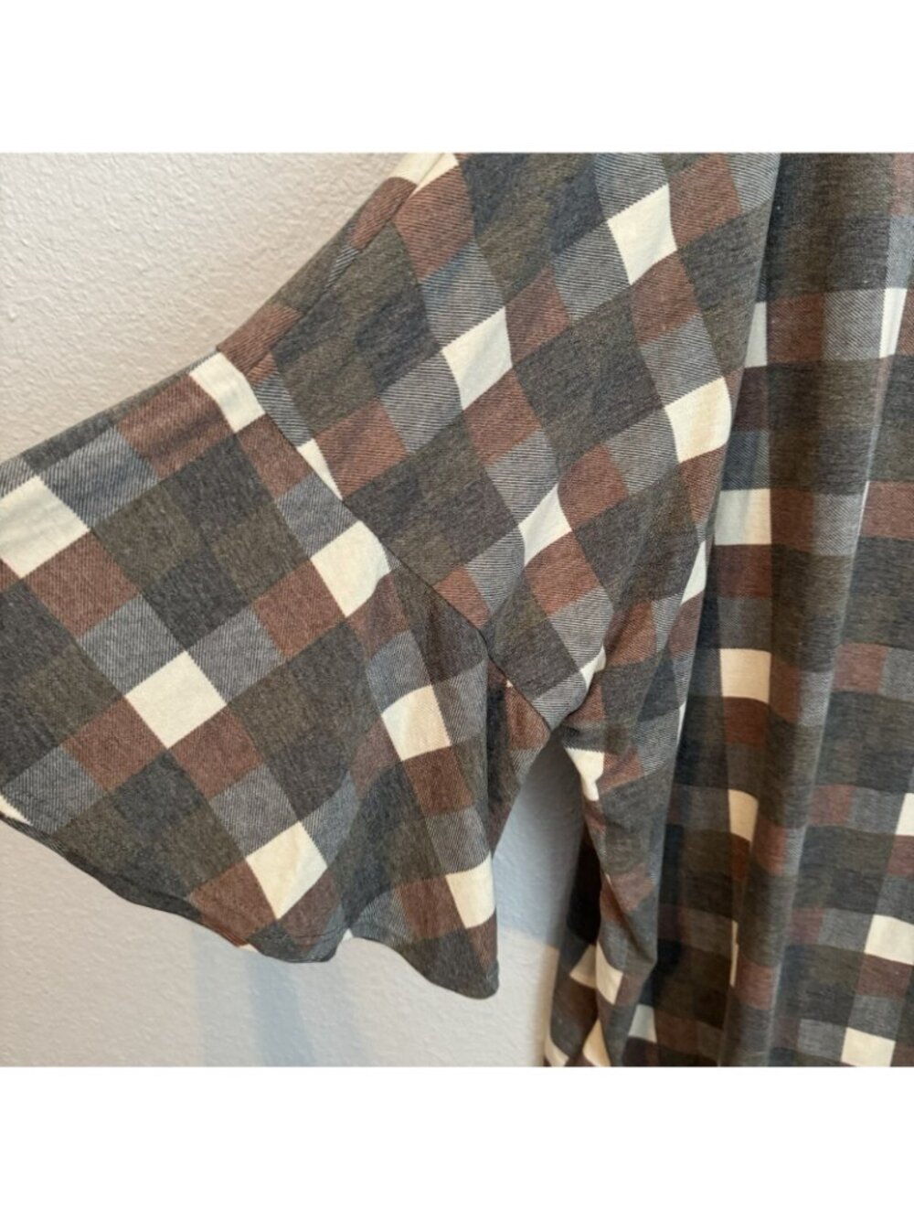 Crepas Blouse Size 2X/3X Gray Multi Sleeves 3/4 Women Top Blouse - Picture 8 of 12
